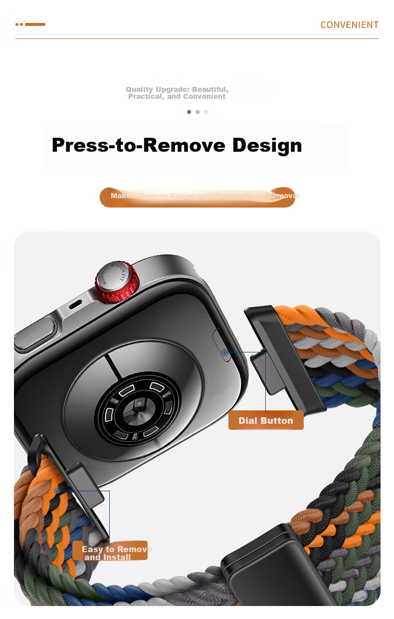 Binghong Compatible Huawei Fit4 Woven Magnetic Strap Huawei Watch Fit4 Strap for Men and Women Huawei Fit4 Pro Strap Huawei Watch Fit3 Nylon Strap - Black 3