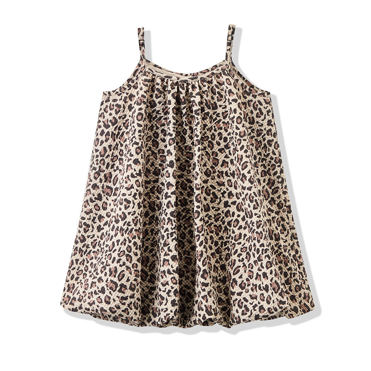 ASK JUNIOR Kids Summer Leopard Print Sleeveless Bubble Dress for Girls 9