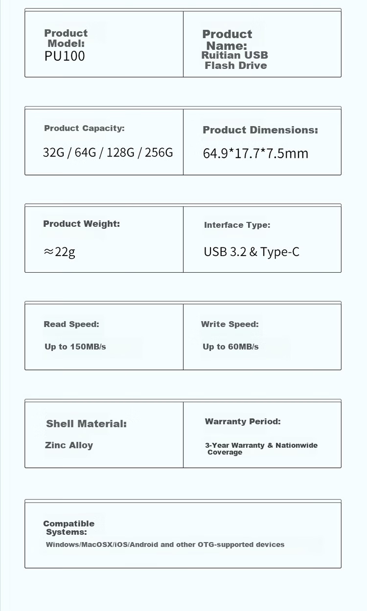 Lenovo Ruitian 512GB Mobile USB Drive Type-C USB 3.2 Metal Durable Business Office Essential PU200 Series 8