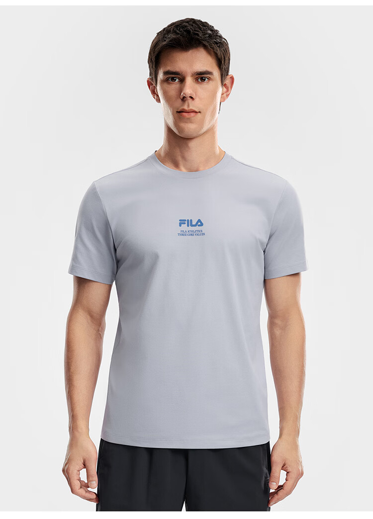 FILA Official Men's Knitted Short Sleeve Shirt 2026 Summer Fitness Sports Basic Moisture-Wicking Quick-Dry T-Shirt 41