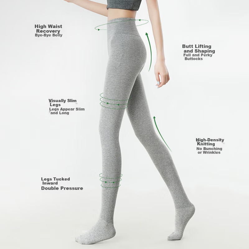 Mianxiang Weilai Segmented Micro-Pressure Thermal Leggings Autumn Winter Dark Gray Slimming Tights Height Enhancing Versatile