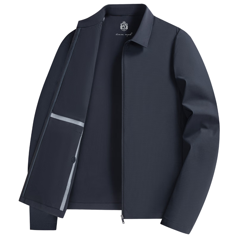 ROMON Men's Sun Protection Cooling Jacket, Summer Business Casual Polo Collar, Middle-aged and Elderly Dad's Executive Outerwear