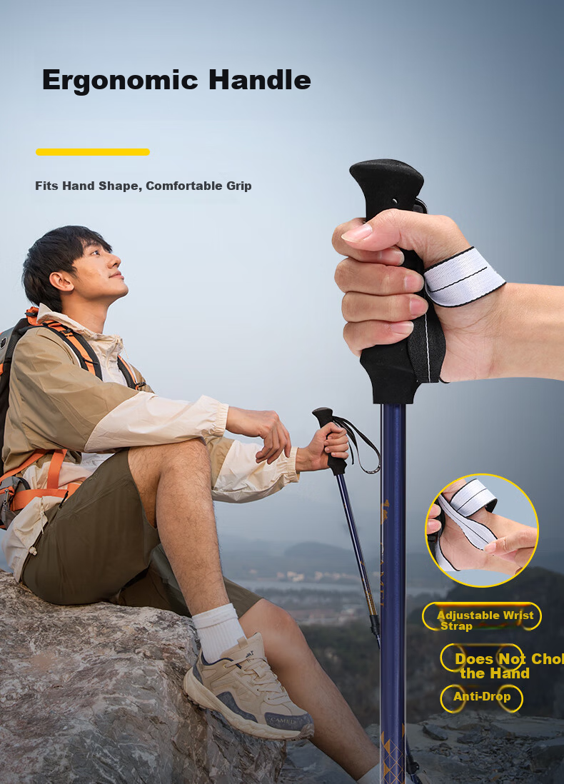 CAMEL Professional Outdoor Trekking Pole Adjustable Hiking Stick Anti-Slip Walking Cane 175BH04019 Twilight Purple 9