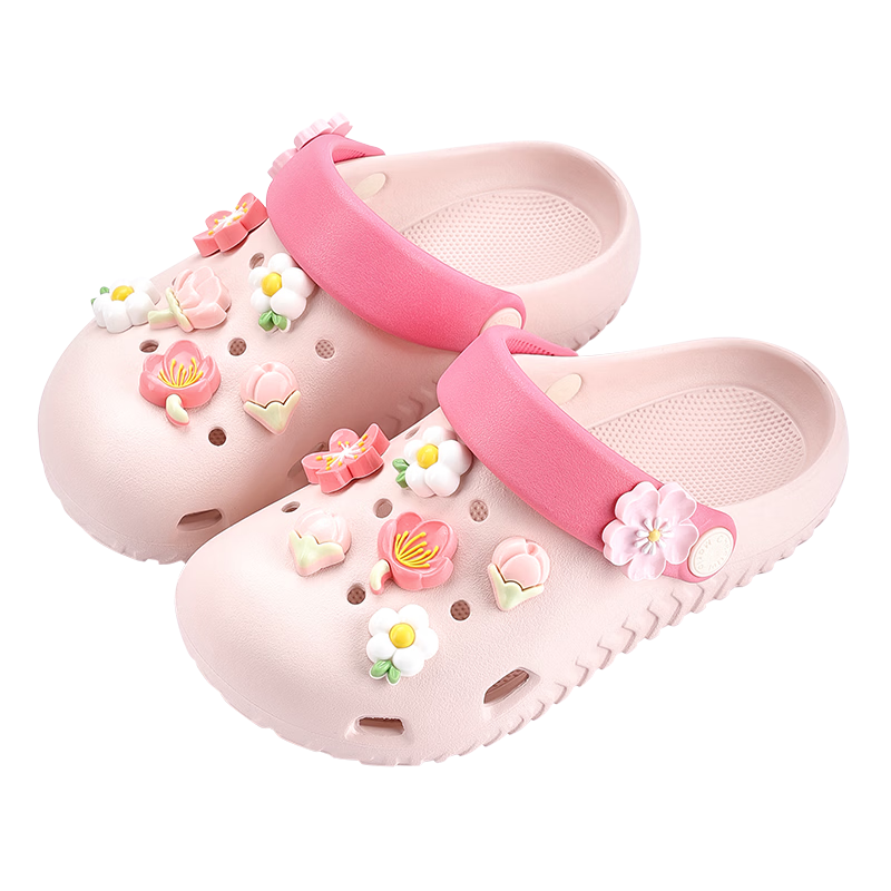 Cheerful Mario Children's Clog Sandals Girls Summer Parent-Child Cute Princess Beach Slippers Outdoor Wear