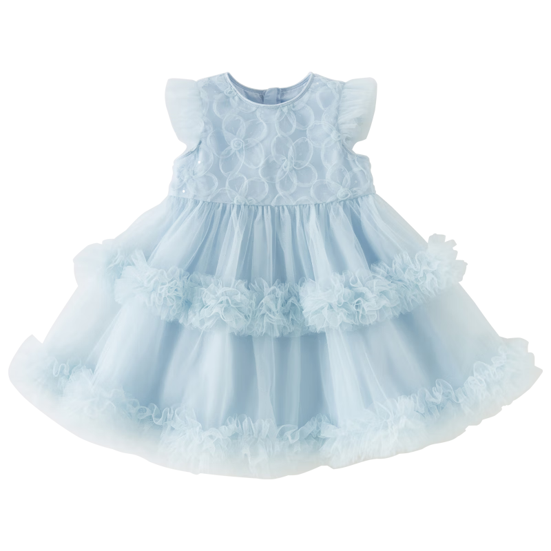 DAVE & BELLA Summer Girls Dress Baby Class A Mesh Skirt Children's Fashion Princess Dress