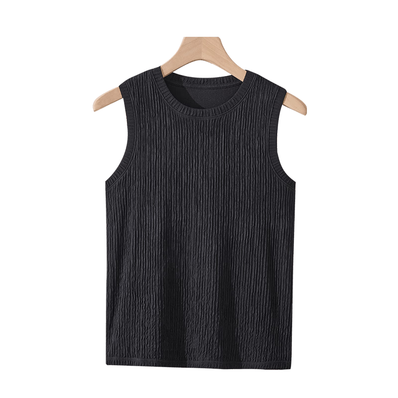 Nanjiren Women's Summer Thin Sleeveless Tank Top T-Shirt Elegant Commuter Base Vest Black 2XL
