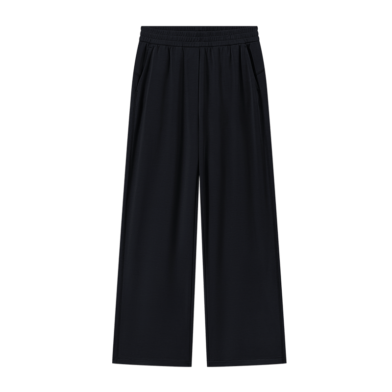 JD Jingzao Women's Modal Casual Pants 2026 New Spring High-Waist Straight-Leg Slim Black XS