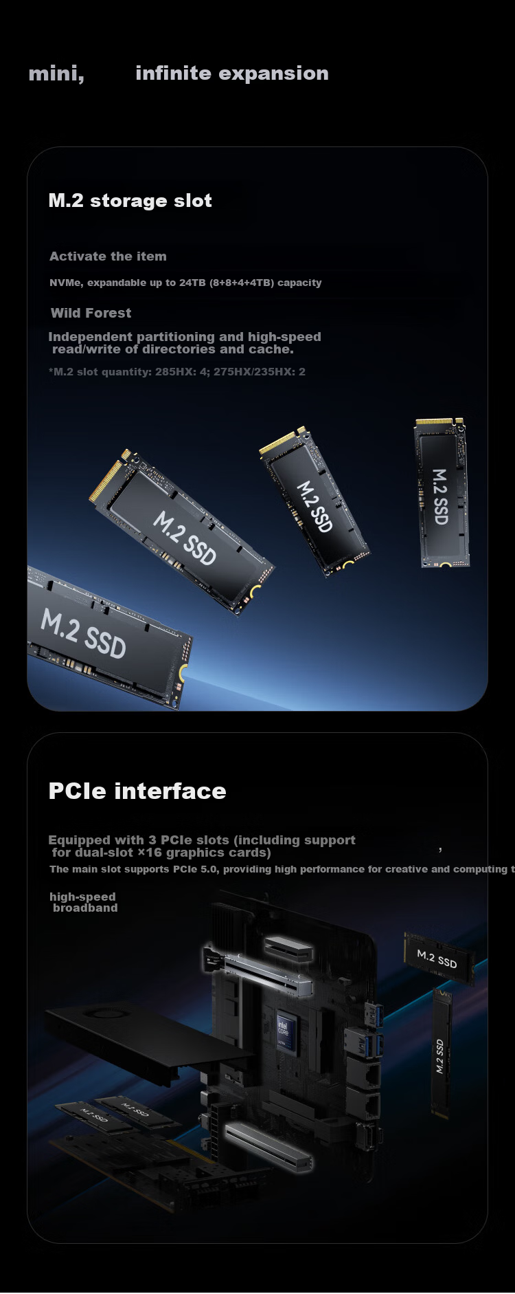 Mingfan MS-02U-285HX New Core Ultra 9-285HX Mini PC Gaming Office Design Mini Desktop AI High-Performance Mini Computer 6