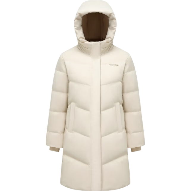 BOSIDENG Women's 25-Year 90% Down Thickened Hooded Loose Mid-Length Winter Coat in New Year Red