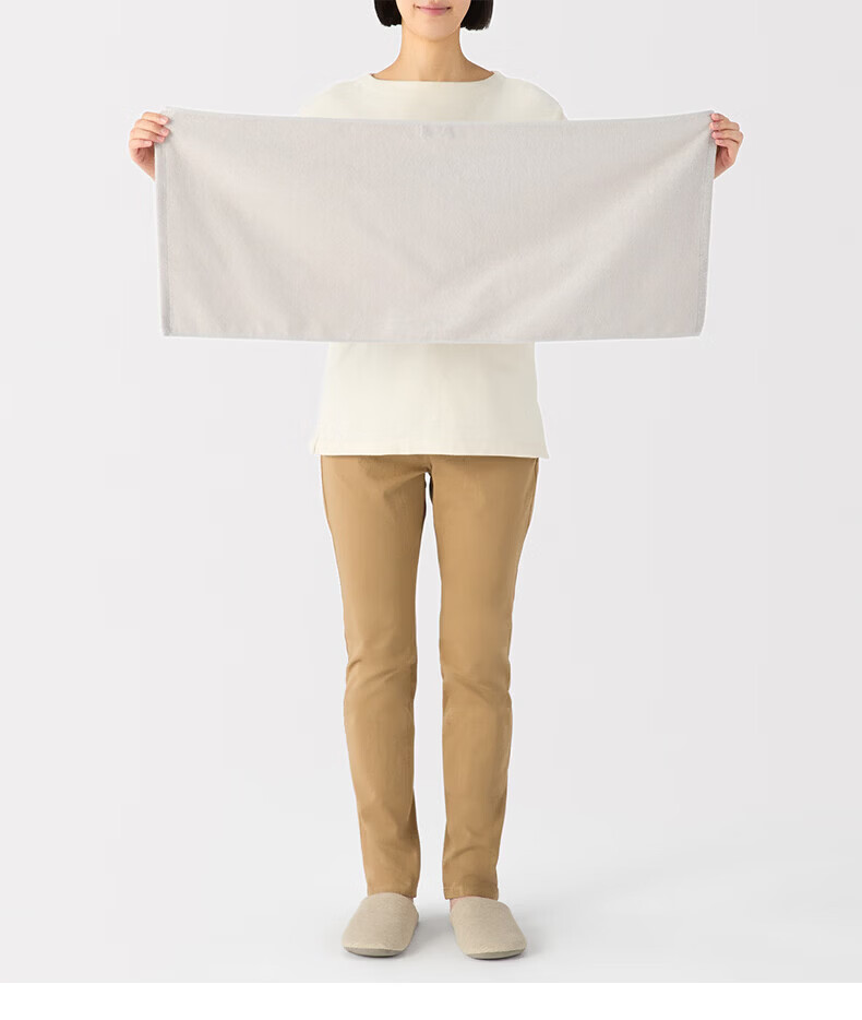 MUJI Cotton Single-Sided Fleece 4-Pack Face Towels Beige 34cm x 85cm 1