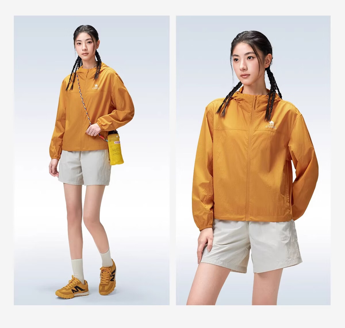 CAMEL Outdoor Sun Protection Jacket 2026 Spring Summer New Couple's Convertible Rain and Sun Wear Cooling Water-Repellent Hooded Sports Jacket 8010 20