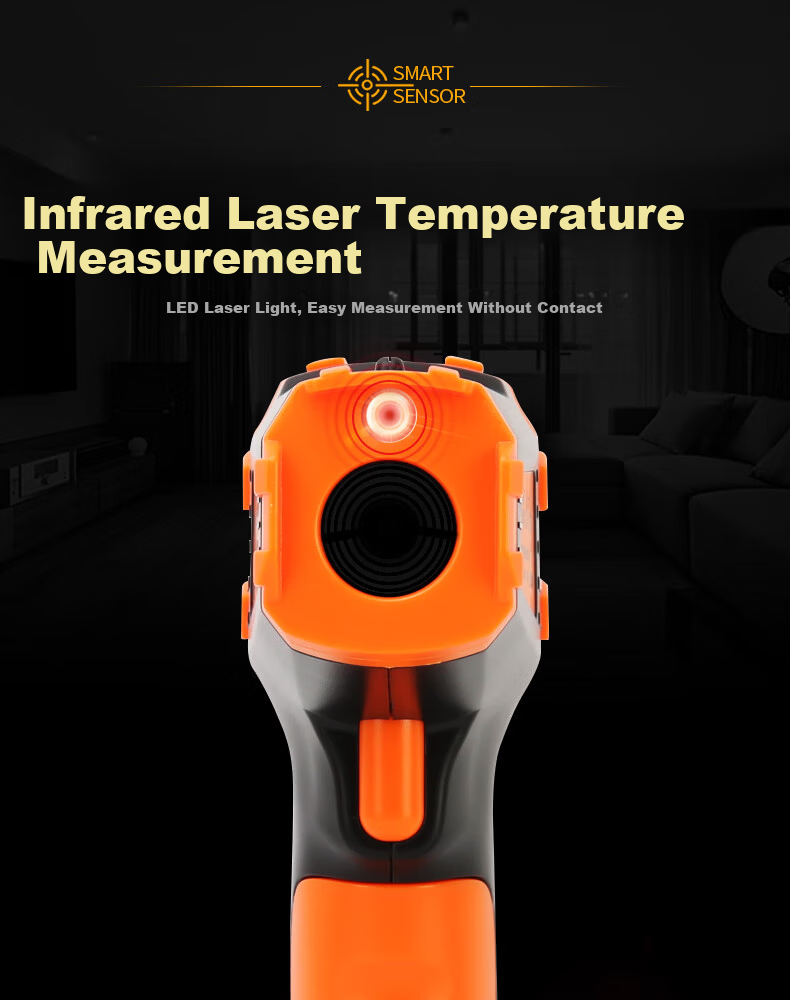 CEM ST490B Infrared Thermometer High-Definition Digital Industrial Temperature Gun Food Oil Temperature Meter 6