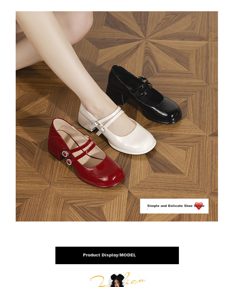 Dusto Women's Shoes 2026 Spring New French Style Low-Cut Mary Jane Elegant High Heels Slimming Leather Shoes 6