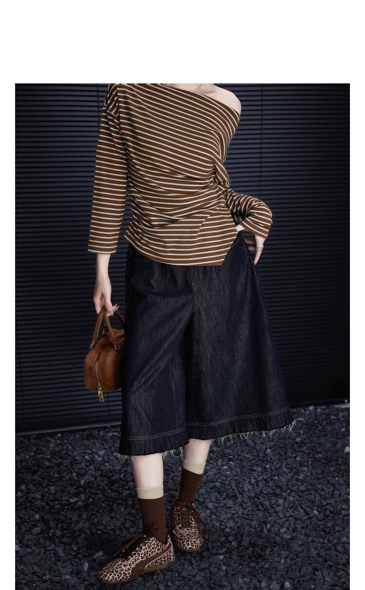 Demana Cotton Soft New Lining Spring Frayed Hem High Waist Ruffle Wide Leg Slimming Women's Jeans Premium Quality 11