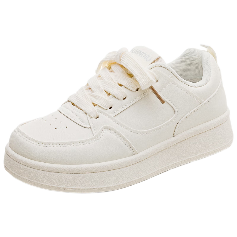 HUANQIU Versatile Casual Sneakers, 2026 New Popular Style White Shoes, Women's Thick-Soled Heightening Ins Campus Sports Shoes