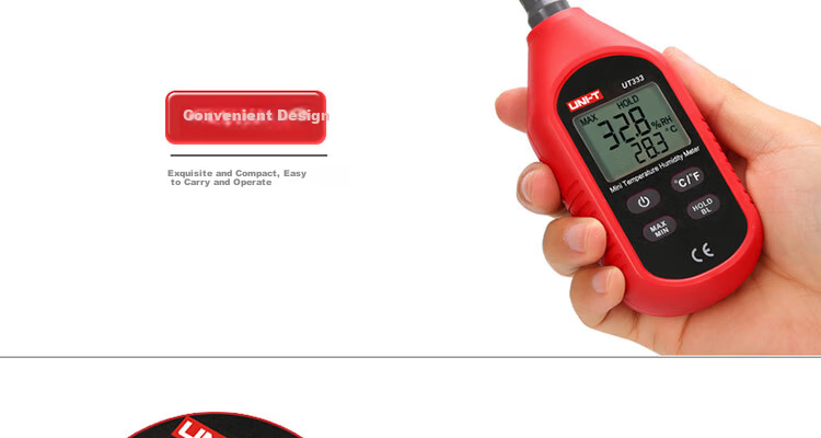 UNI-T UT333 Mini Digital Temperature and Humidity Meter Handheld Large Screen with Backlight Industrial Grade Digital Thermometer 11