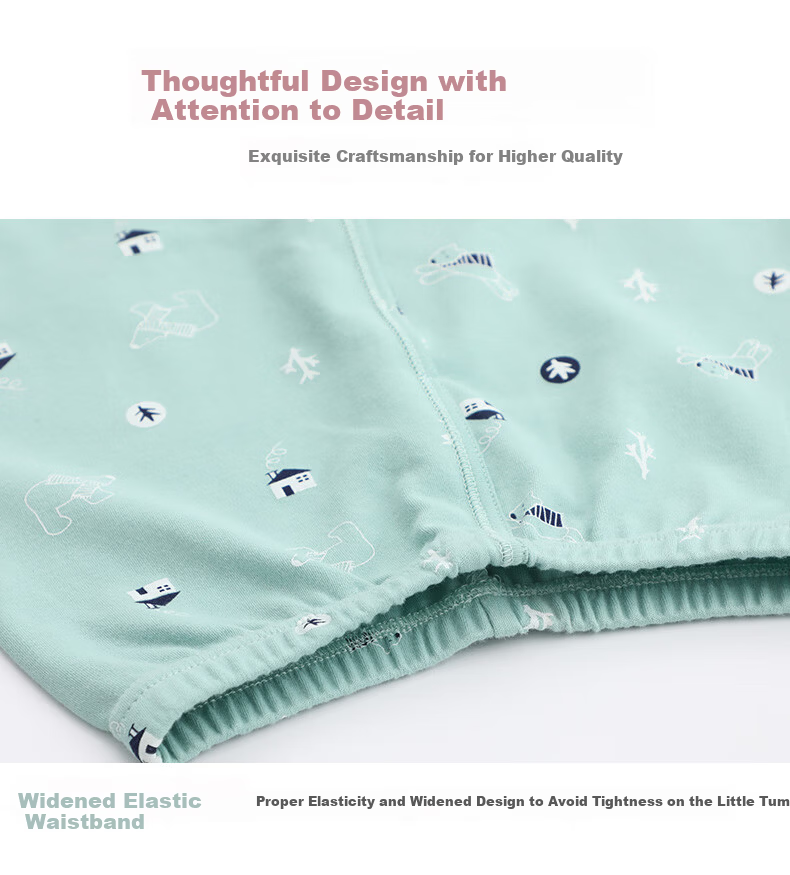 Hengyuanxiang Children's Autumn Pants Boys Youth Cotton Thin Printed Thermal Leggings High Waist Cotton Warm Pants Single Piece 12