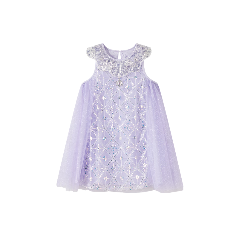 Disney Girls Elsa Princess Dress Summer 2026 New Stylish Kids Clothing