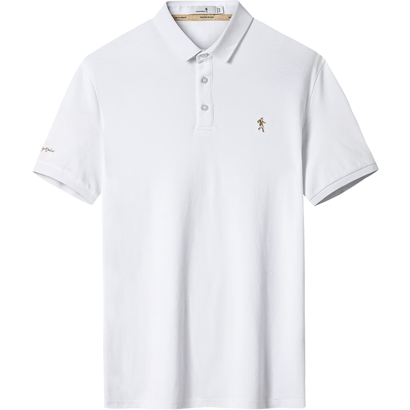 DANCING WOLVES Cotton Short-Sleeve Polo Shirt for Men, Summer Solid Color Comfortable Breathable Business Casual Versatile Short-Sleeve Top for Me