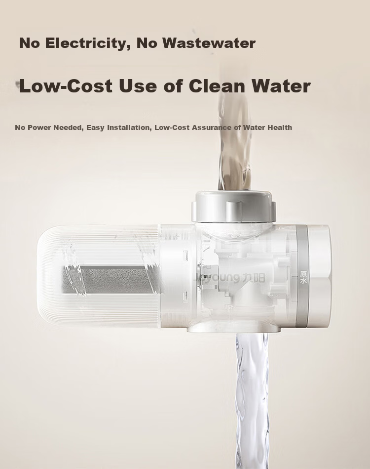 Joyoung Kitchen Faucet Water Purifier Pre-Filter Dual Outlet Washable Visible Filter Core JYW-RT1815 Single Core Pack 23