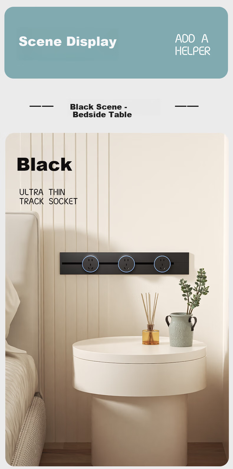Aodoran Track Socket Surface Mounted Track No Drilling Movable Wall Track Socket 500mm+4 Five-Hole G4 Series Gray 5