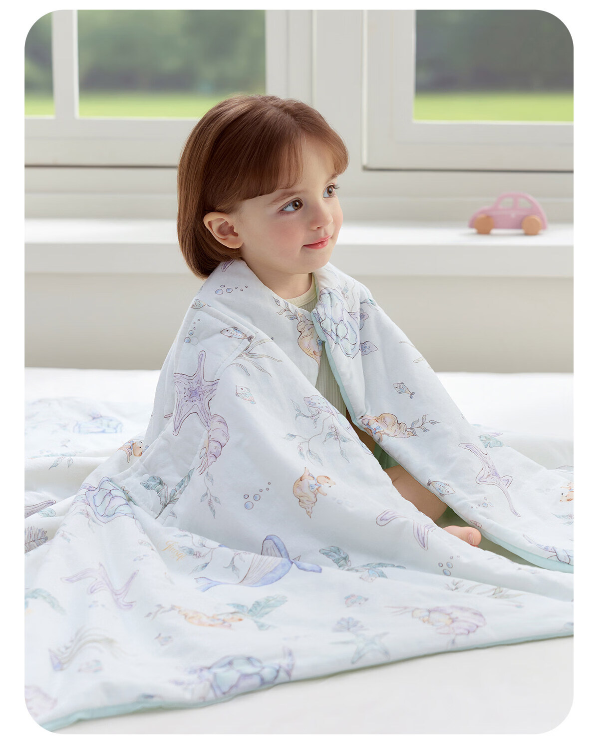 JOYNCLEON Kids Anti-Kick Quilt Baby Air Conditioning Sleeping Bag Summer Silk Hug Blanket Cooling Pink 1.5*1.5M 36