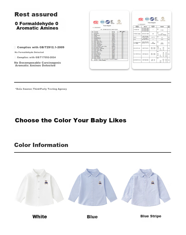 Yishuang'er Children's Shirt Spring and Autumn Boys' Polo Collar 100% Cotton Long Sleeve Baby Shirt Blue Stripes Size 120 15