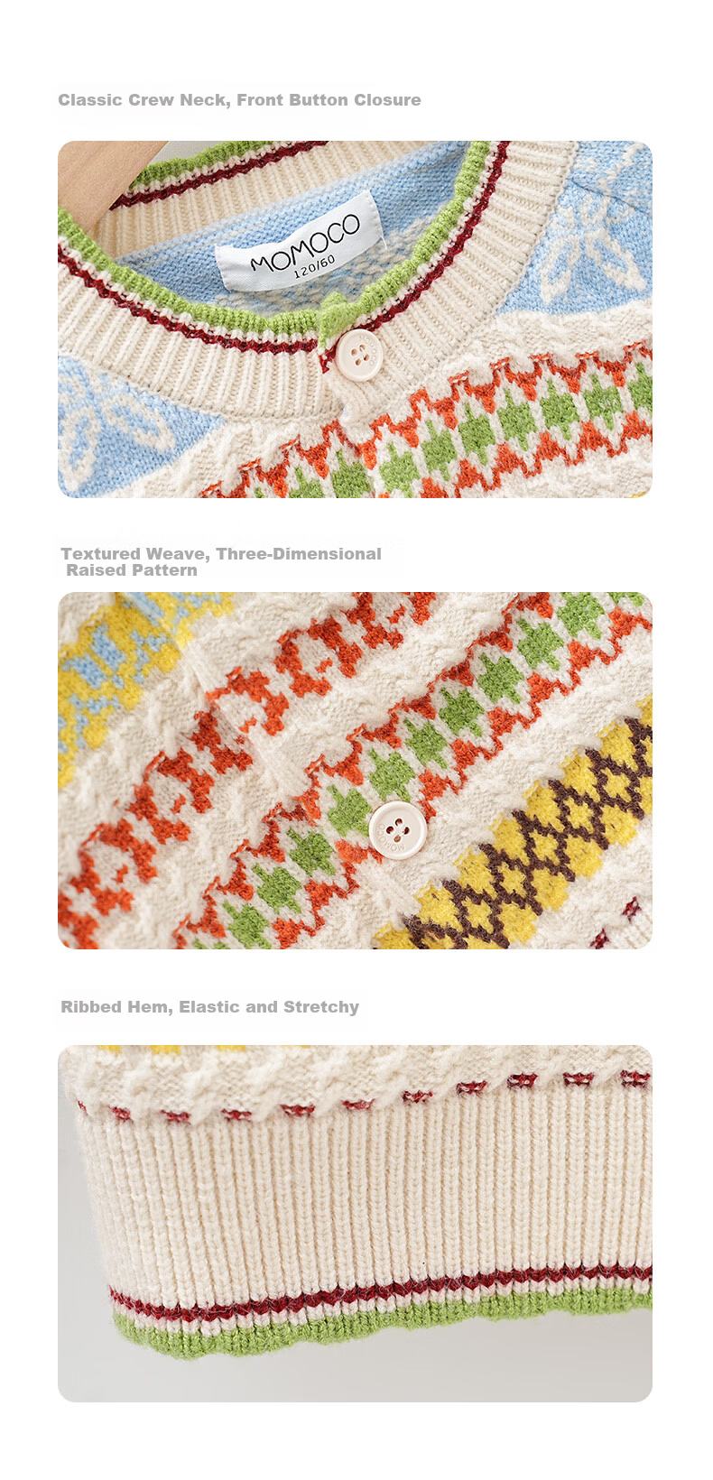 Mamimaka Boys Cardigan Sweater Jacket Children's Autumn New Trendy Fashion Floral Cardigan 90cm 2