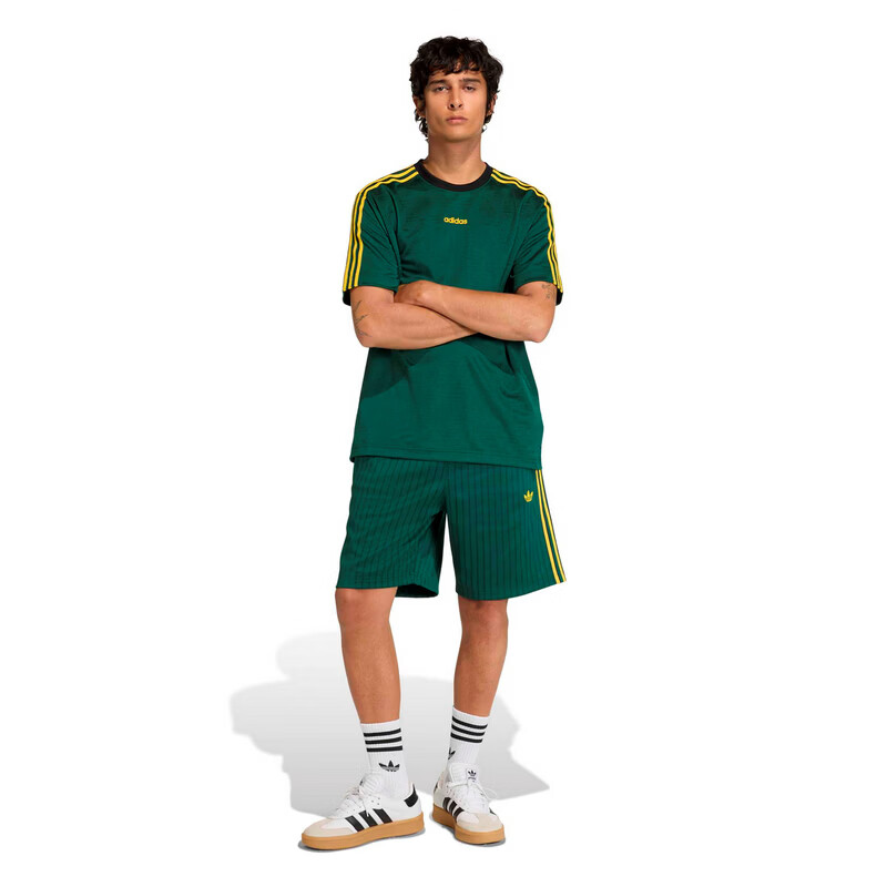 Adidas Originals Men's JACQUARD JSY Short Sleeve Top KE3337 Forest Green M 3