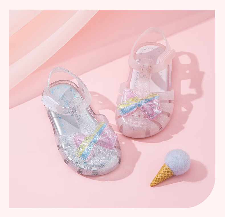 Fulomi Girls Toddler Walking Shoes Summer New Soft Sole Breathable Closed Toe Sandals Infant Sweet Jelly Shoes Pink 29 6