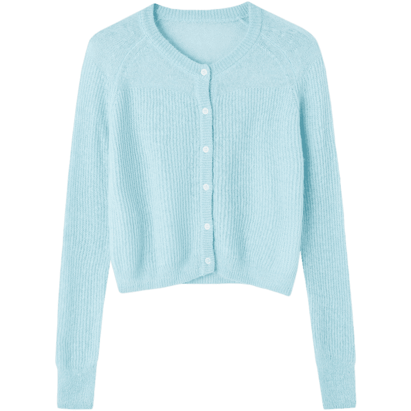 MT Semi-Sheer Style Spring Soft Dopamine Socialite High Elasticity Slimming Knit Top for Women