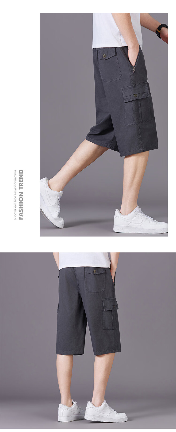 TUCANO Men's Summer Cotton Comfortable Casual Mid-Aged Seven-Point Running Sports Shorts for Dad Black 3XL 9