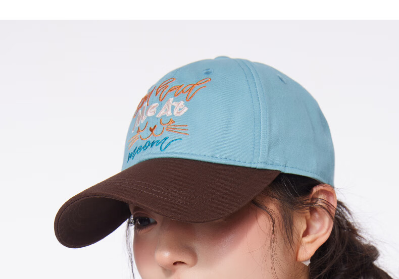 CACUSS Women's Baseball Cap Spring Summer Retro Colorblock Embroidered Cotton Soft Top Outdoor Face-Slimming Pink Brown 20