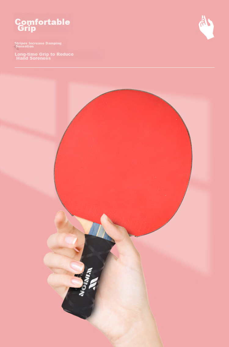 WINION Selected Table Tennis Racket Heat Shrink Grip Tape, Non-Slip Sweat-Absorbing Handle Cover, Black Red Green Set 4