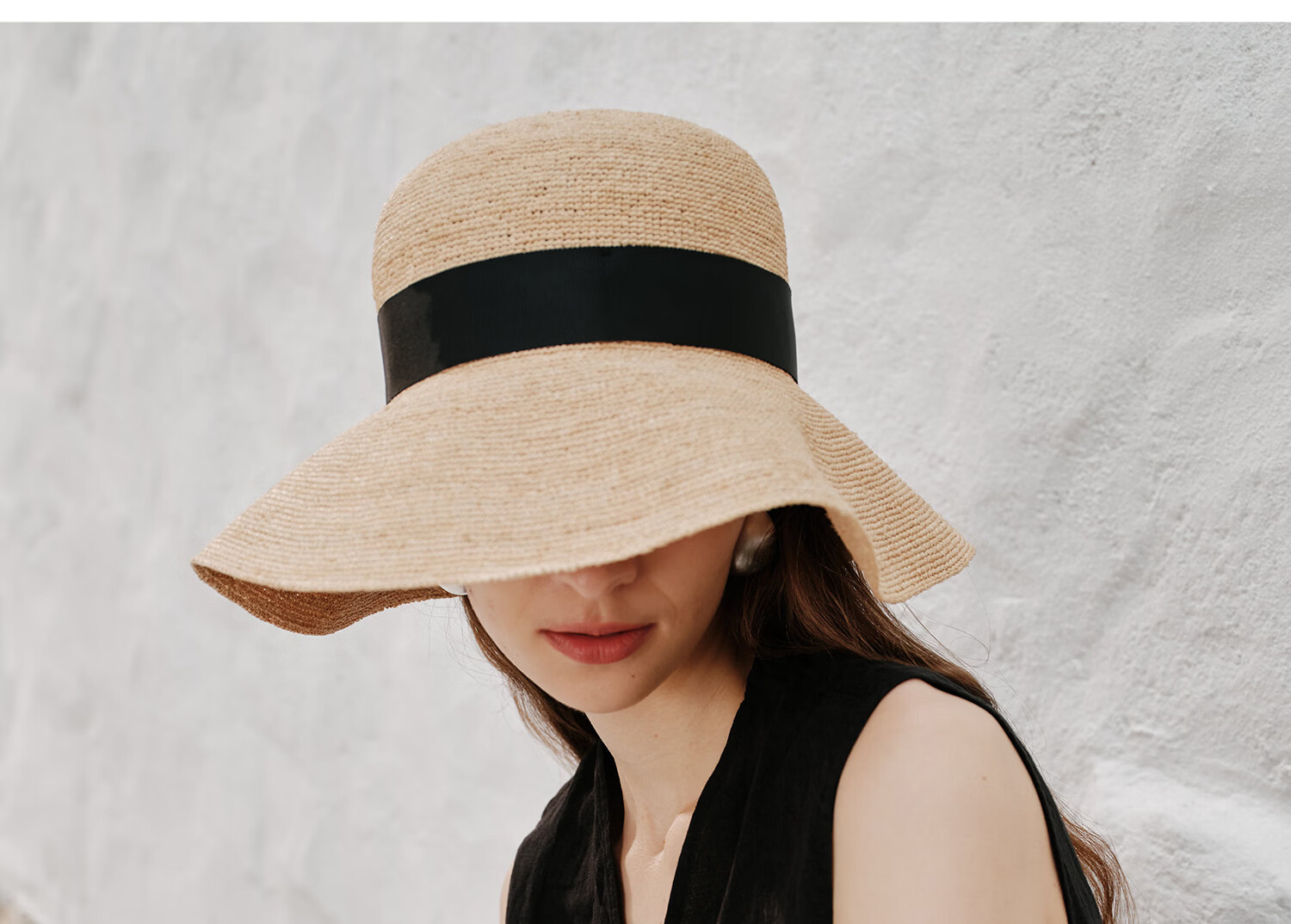 FANCET Women's Raffia Straw Sun Hat Spring Summer Elegant French Bow Outdoor Vacation Beach Hat 32