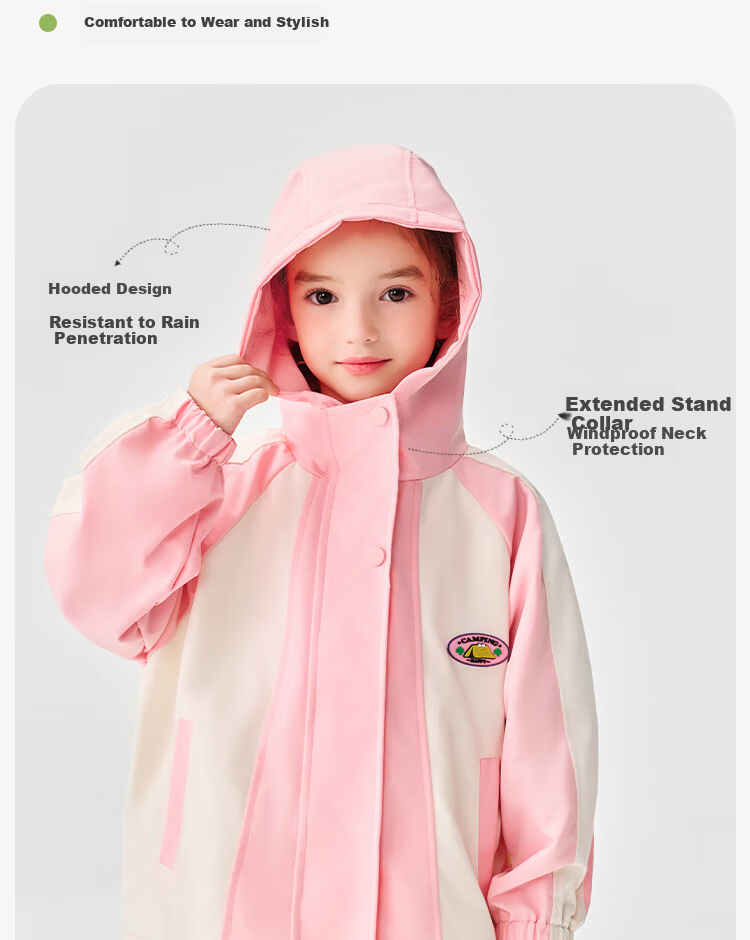 Badibadi Spring and Autumn Baby Toddler Hooded Jacket Unisex Outdoor Colorblock Top Mountain Green 120 9