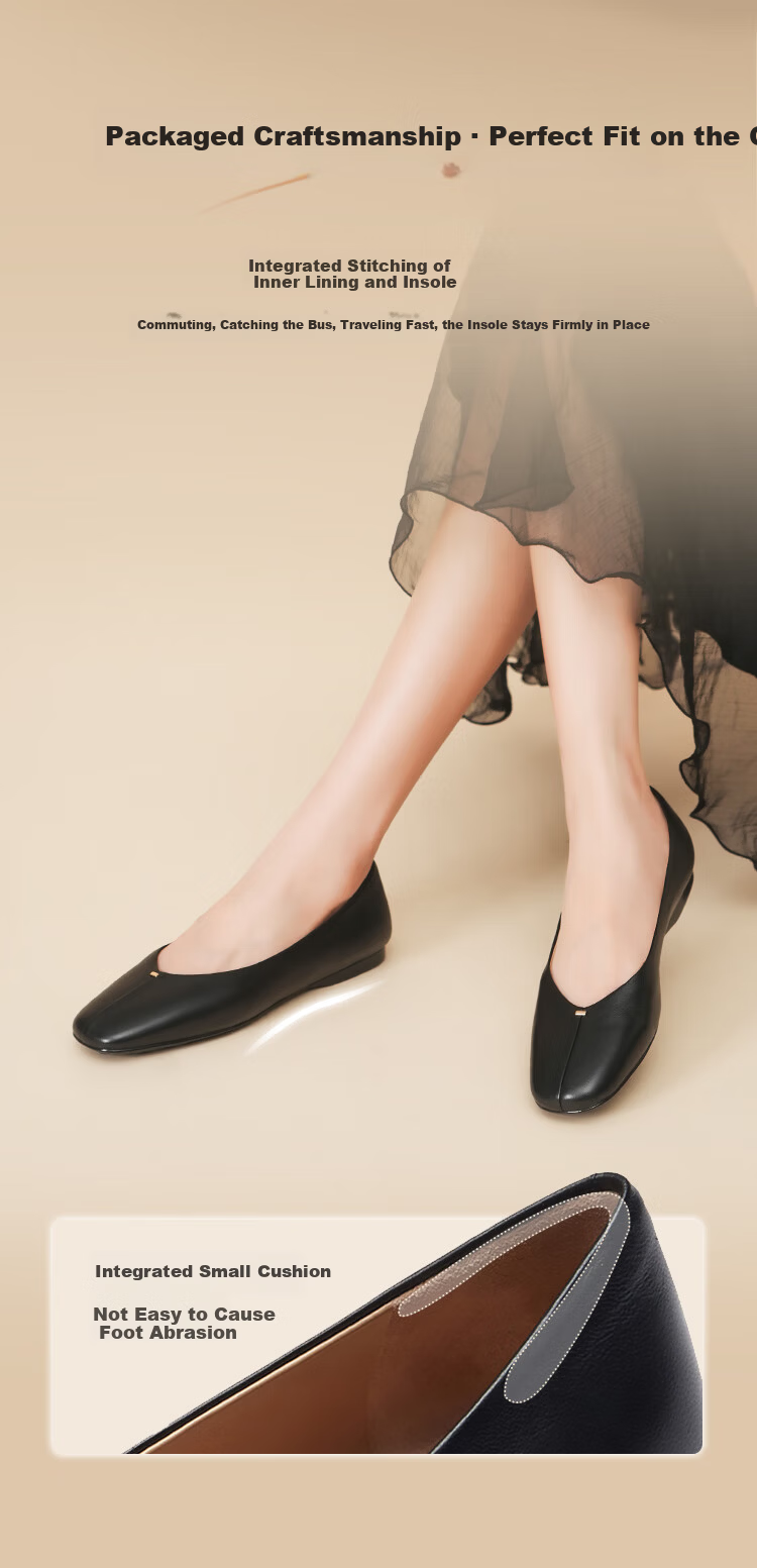 Le Saunda Paris Autumn Fashion Commuter Ultra-Soft Lambskin Women's Flats 6T02103 Truffle Black BKK 36 5