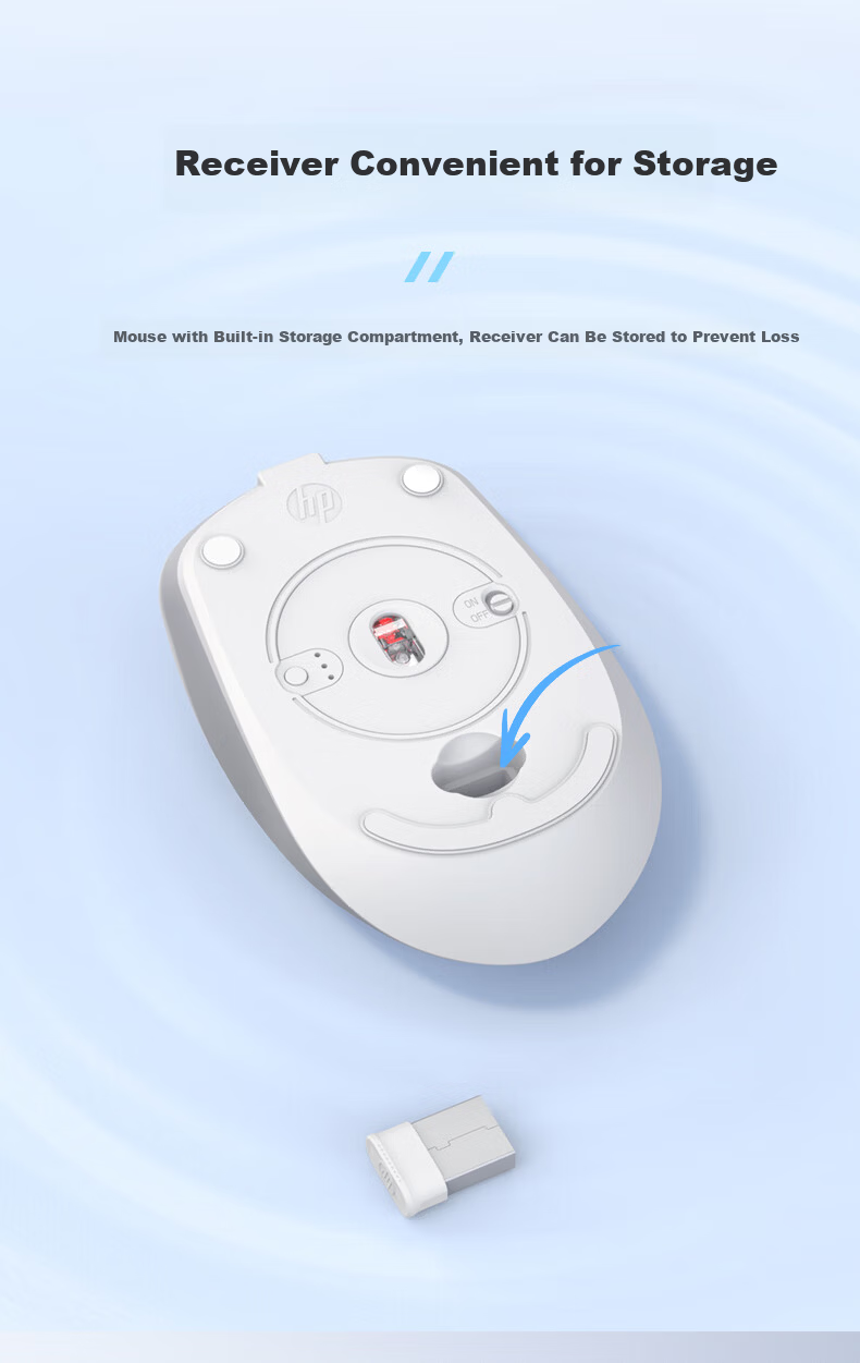 HP S1000DC Wireless Bluetooth Dual-Mode Rechargeable Mouse, Type-C Charging, Quiet Wireless Bluetooth Office Mouse, Black 7