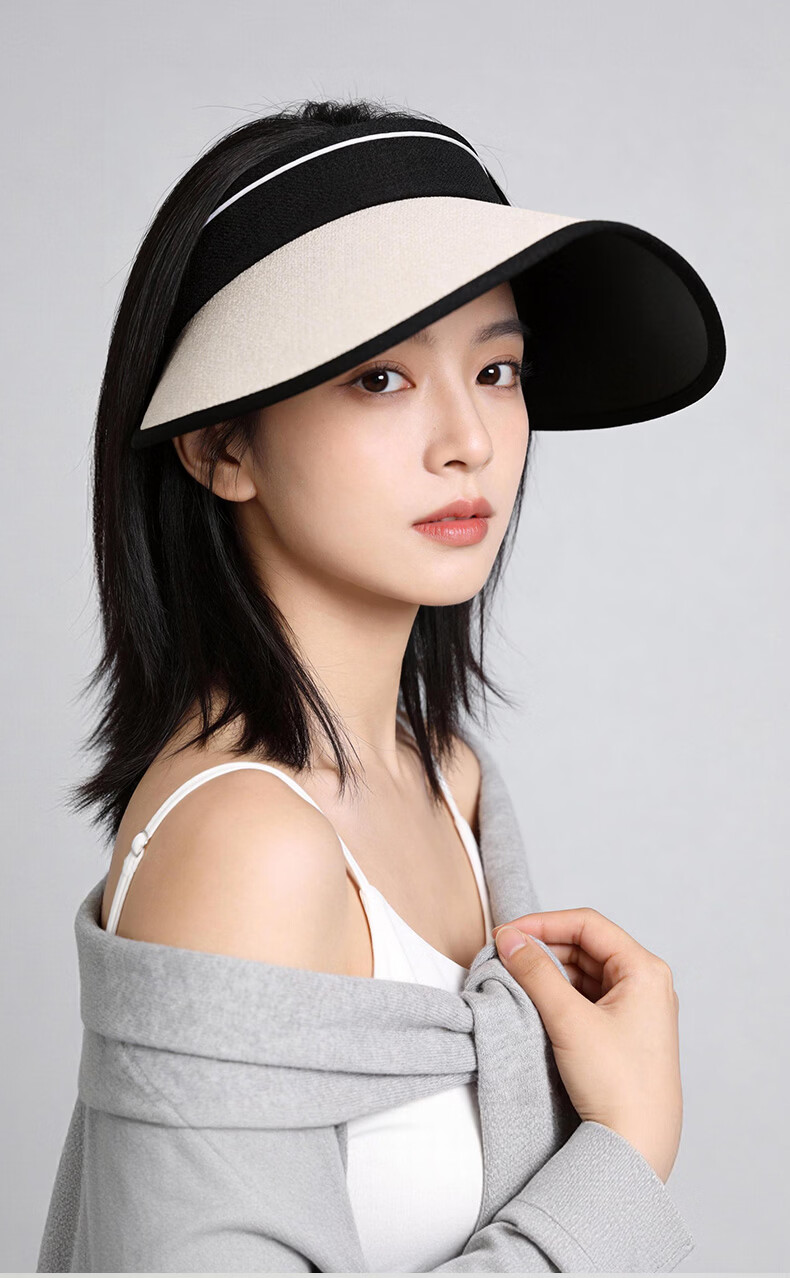 GOLOVEJOY High-Top Sun Protection Hat for Women Summer UV Protection Outdoor Cycling Sun Hat White 12
