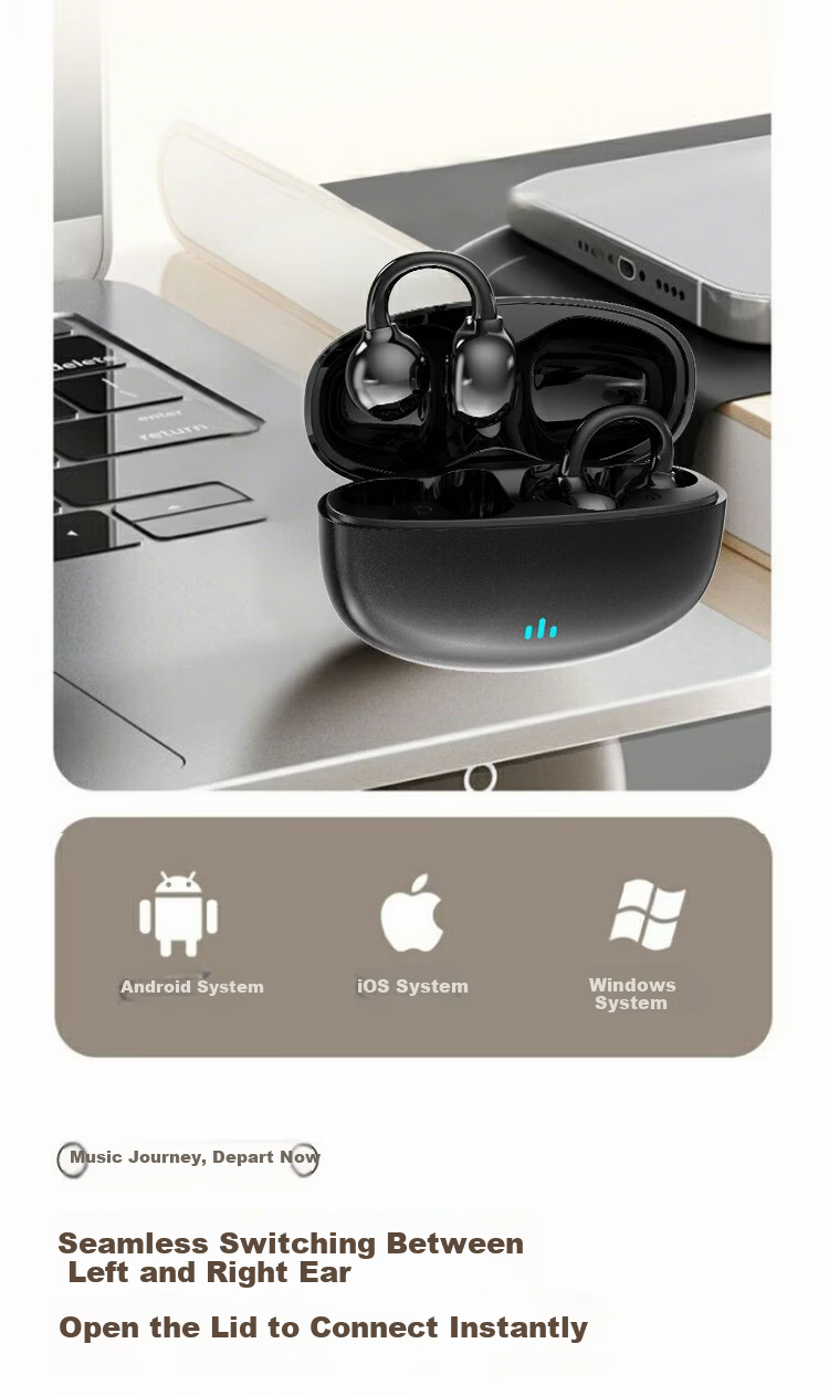 WITGOER [Latest 2026 Women's Model] Bluetooth Earphones, Clip-On Wireless Open Non-In Bone Conduction, Ultra-Long Battery Life, Sports Ultra Running Star Ring, Comfortable for Long-Term Wear 8