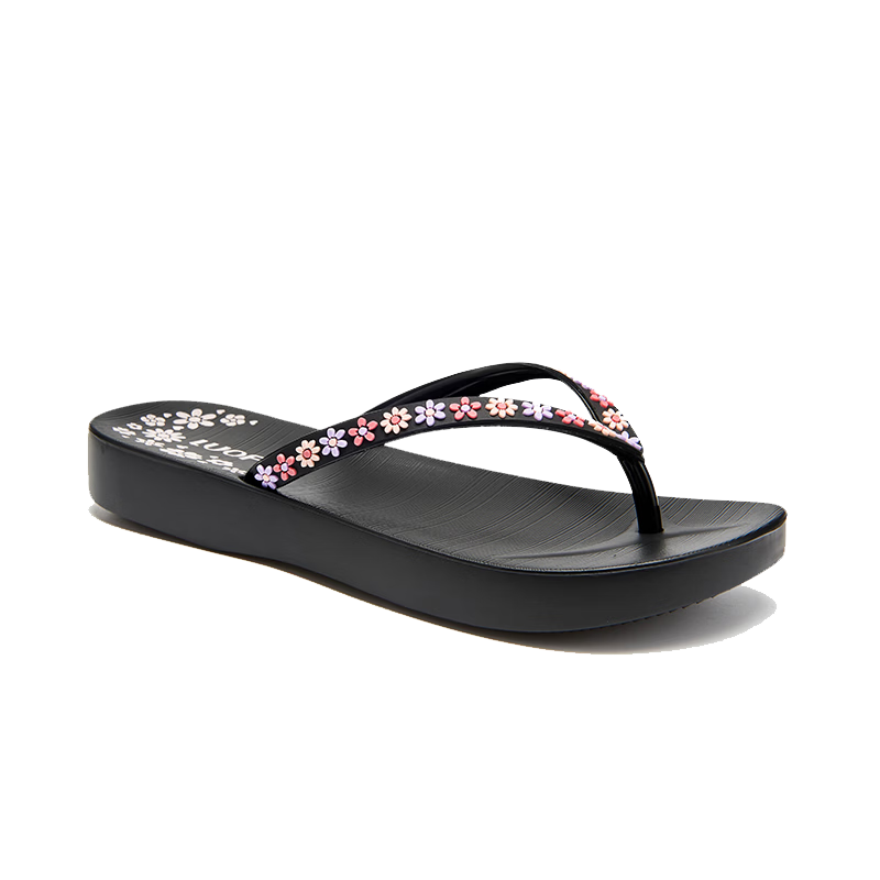 Luo Fu Women's Anti-Slip Flip Flops Bathroom Shower Silent Quick-Dry Slippers LF714010 White Pepper Size 36