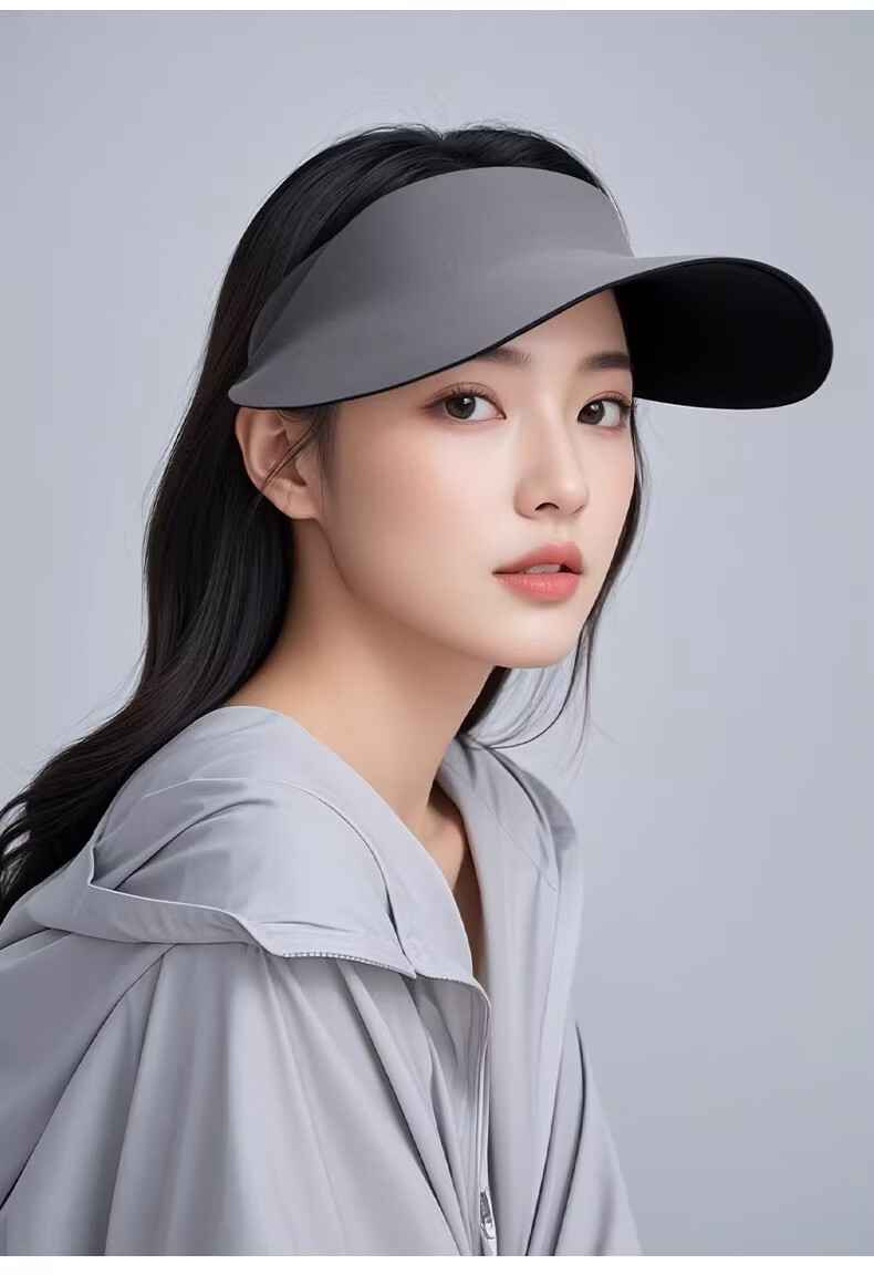 GOLOVEJOY Sun Protection Hat Open Top Summer Outdoor Sports Cycling Commuting Sunshade Wide Brim Foldable Gray 6