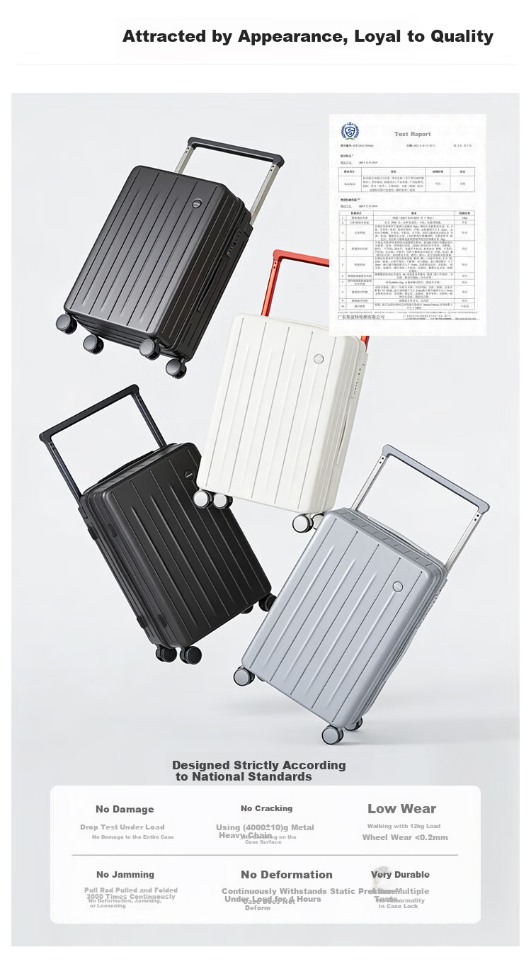 Fandia Wide Rod Luggage Unisex Multifunctional Leather Suitcase Password Travel Carry-on Snow Mountain Silver 20 Inch 9