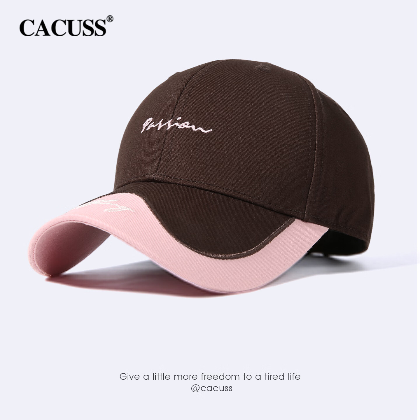 CACUSS Women's Duckbill Cap Spring Summer New Pure Cotton Hard Top Colorblock Baseball Cap Casual Outdoor Sun Hat Brown Red