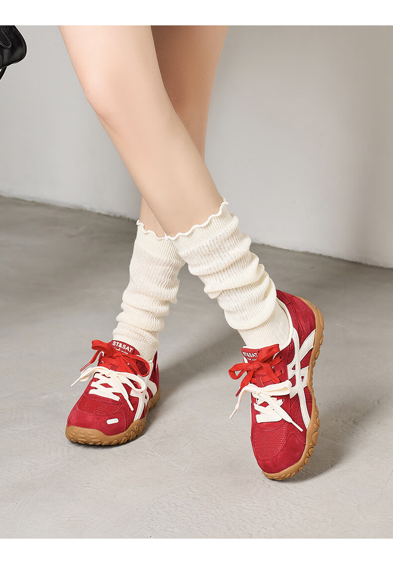 Saturday Blue Women's Training Shoes 2026 New Summer Internal Height Increase Lightweight Breathable Retro Ballet Agan Casual Sneakers 7
