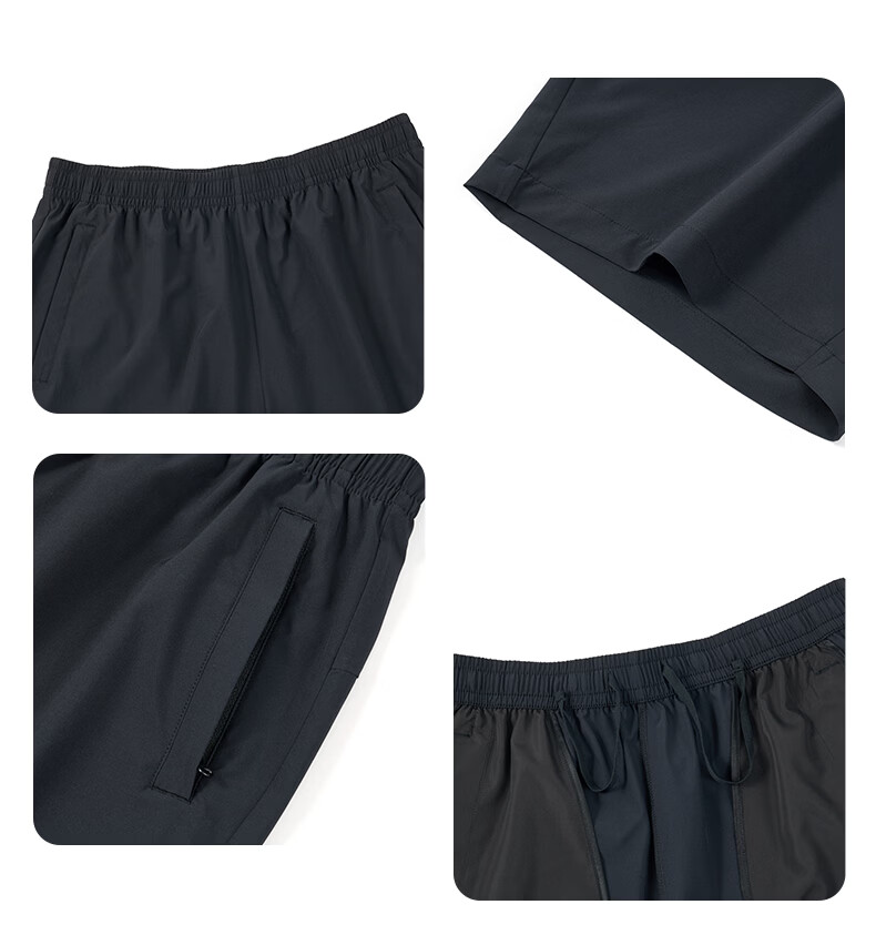 ERKE Woven Five-Point Shorts Summer Sports Quick-Dry Ice Cooling Sun Protection Outdoor Antibacterial Casual Running Pants for Men 13