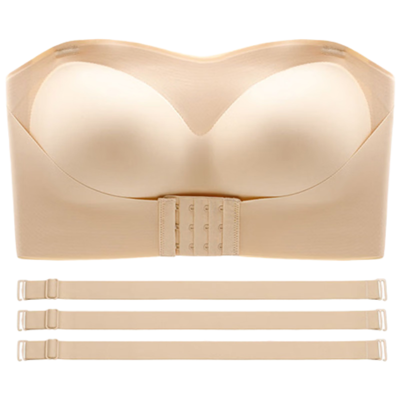Audifine Strapless Bra Large Cup Anti-Slip Push-Up Anti-Sagging Tube Top Thin Camisole Dress Bra