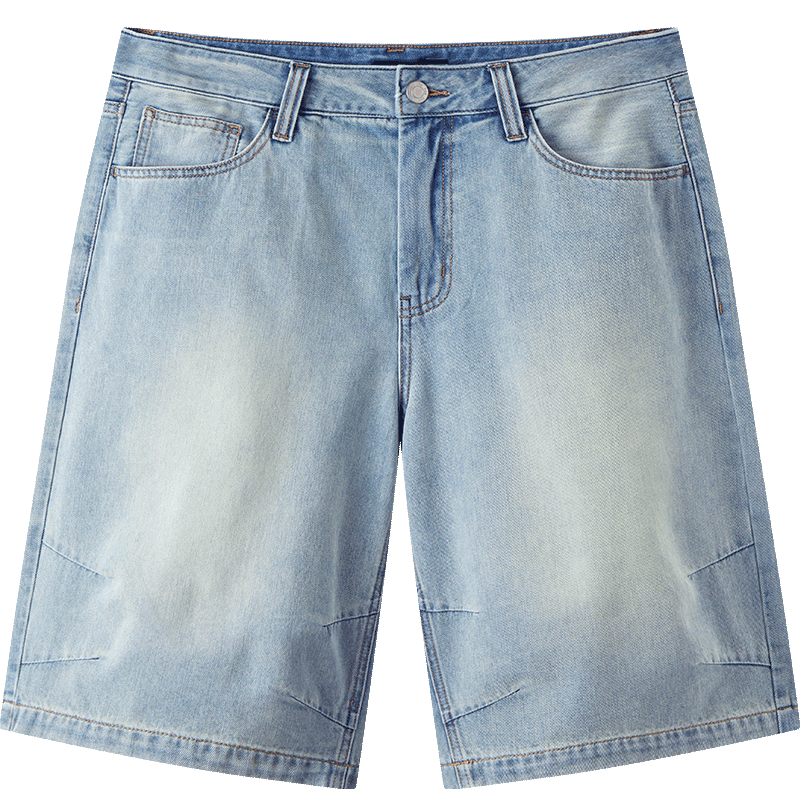 Semir Men's Summer Lightweight Cool Loose Straight-Leg Jeans 2026 Vintage Washed Six-Point Shorts 109326122101