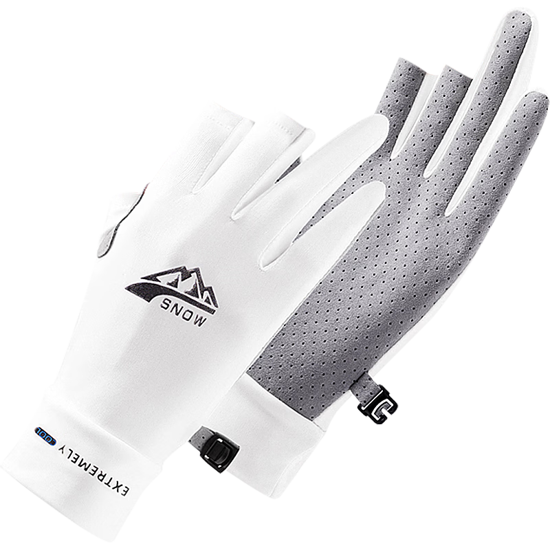 Jian Cai Sunscreen Gloves Women Non-Slip Quick-Dry Breathable Summer Thin Fingerless Ice Silk Fishing Gloves Outdoor Cycling Gloves Men