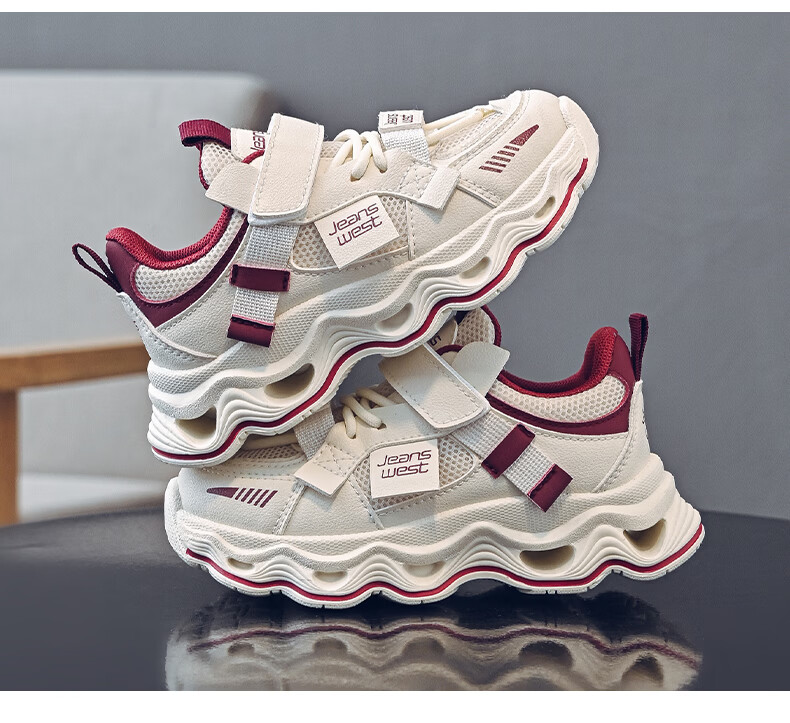 Jeanswest Spring Autumn Kids Dad Sneakers Boys Versatile Casual Shoes Girls Lightweight Sports Shoes C1A065 Silver Gray Pink Size 27 8